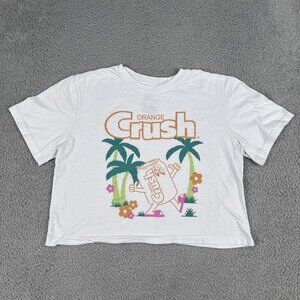 Orange Crush Womens Crop Top T-Shirt Sz XL